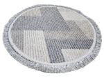 Grey Round Carpet 100cm – Turkish Polyester Jute Rug with Tassels - Image 4
