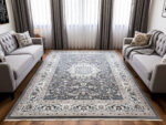 Turkish Persian Design Carpet 290x200cm - Grey Beige Living Room Rug - Image 2