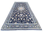 Stunning Navy Blue Persian Hand-knotted Kashan Carpet 423 X 312 cm
