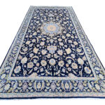 Stunning Navy Blue Persian Hand-knotted Kashan Carpet 423 X 312 cm