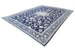 Stunning Navy Blue Persian Hand-knotted Kashan Carpet 423 X 312 cm - Image 3