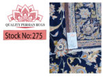 Stunning Navy Blue Persian Hand-knotted Kashan Carpet 423 X 312 cm - Image 6