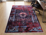 Turkish Red Navy Vintage Design Carpet 230 x 160 CM - Image 2