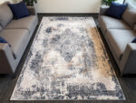 Grey & Blue Machine Made Vintage Deisgn Carpet 230 x 160 CM - Image 2