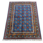 Stunning blue Kunduz Hand-knotted Carpet 178 x 120 cm