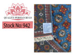 Stunning blue Kunduz Hand-knotted Carpet 178 x 120 cm - Image 6