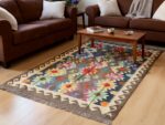 Handmade Afghan Wool Kilim Rug – Colorful Tribal Carpet 203x152cm - Image 2