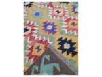 Colorful Afghan Wool Kilim – Handwoven Rug 199 x 145 CM - Image 6
