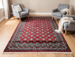 Afghan Kunduz Handmade Wool Red Carpet 244x172cm - Image 2
