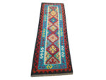 Handmade Afghan Kilim Runner 200x77 cm – Vibrant Tribal Geometric Rug - Image 3