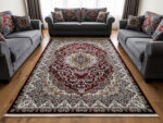 Turkish Red Beige Living Room Rug Carpet - 290x200cm - Image 2