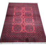 Gorgeous Elephant foot Afghan Wool Carpet - 190 x 152 cm