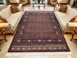 Maroon Bukhara Design Machine Made Carpet 230 x 160 CM - Image 2