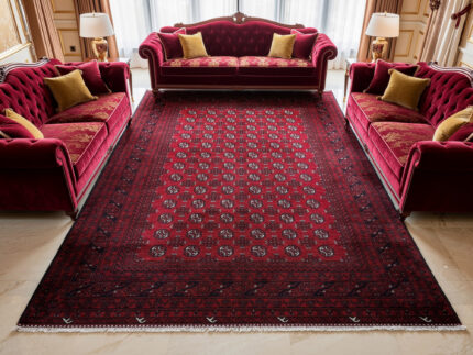 Red Afghan Bukhara Carpet