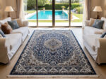 Turkish Machine-Made Carpet – Blue & Beige Persian Style Rug – 230x160cm - Image 2