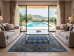 Turkish Machine-Made Carpet – Blue Bukhara Style Rug – 230x160cm - Image 2