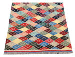 Multicolor Afghan Handwoven Modern Kilim - 237 x 178 CM - Image 4