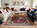 Persian Machine-Made Red Kashan Carpet – 230x160cm - Image 2