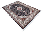 Persian Machine-Made Navy Kashan Carpet – 290x200cm - Image 4