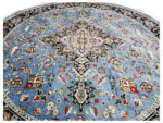 Persian Blue Heriz (Heris) Design Round Machine Made Carpet – 200 x 200 cm - Image 4