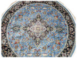 Persian Blue Heriz (Heris) Design Round Machine Made Carpet – 200 x 200 cm - Image 5