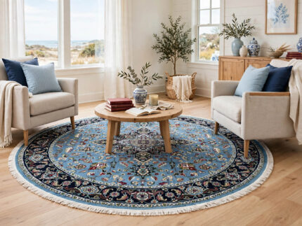 Blue Persian Round Carpet