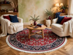Red Persian Medallion Round Rug 200x200cm - Image 2