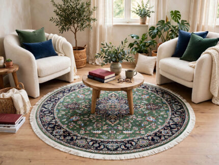 Green Round Carpet