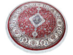 Red Persian Kashan Medallion Round Rug 200x200cm - Image 3