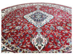 Red Persian Kashan Medallion Round Rug 200x200cm - Image 5