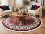 Red Kashan Round Carpet
