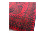 Fine Red Afghan Elephant foot design Handmade Carpet - 288 x 81 cm - Image 4