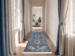 Stunning Blue Kashan Style Passage Runner 400 x 80 CM - Image 2