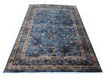 Turkish Persian Design Carpet 400x300cm - Blue Beige Living Room Rug - Image 3