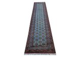 Beautiful Blue Hand-knotted Afghan Kunduz Wool Runner 397 x 80  cm