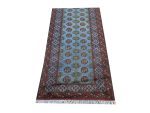 Beautiful Blue Hand-knotted Afghan Kunduz Wool Runner 397 x 80  cm - Image 3