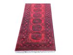 Fine Red Afghan Elephant foot design Handmade Carpet -  385 x 82 cm - Image 3