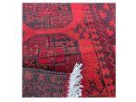 Fine Red Afghan Elephant foot design Handmade Carpet -  385 x 82 cm - Image 5