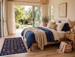 Turkish Navy Blue Oriental Machine Made Carpet 180x120cm - Image 2