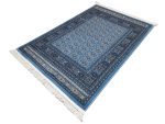 Beautiful Turkish Blue & Beige Oriental Machine Made Carpet 180x120cm - Image 4