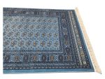 Beautiful Turkish Blue & Beige Oriental Machine Made Carpet 180x120cm - Image 6