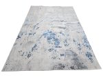 Turkish Abstract Grey and Blue Rug 290x200 CM - Image 3