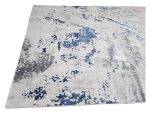Turkish Abstract Grey and Blue Rug 290x200 CM - Image 5