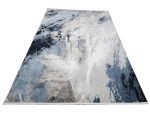 Stunning Turkish Abstract Grey and Navy Rug 290x200 CM - Image 3