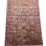 Burgundy rose color Afghan Handmade Carpet passage - 153x100 cm