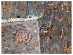 Afghan Ariana Handmade Wool Carpet – Grey Floral Design 162x104cm - Image 6