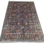 Afghan Handknotted Grey Carpet