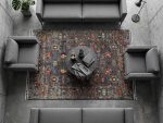 Afghan Handknotted Grey Carpet