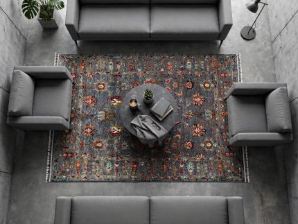 Afghan Handknotted Grey Carpet