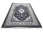 Persian Kashan Machine Made Carpet 340 x 240 CM – Navy Blue & Grey Rug - Image 3